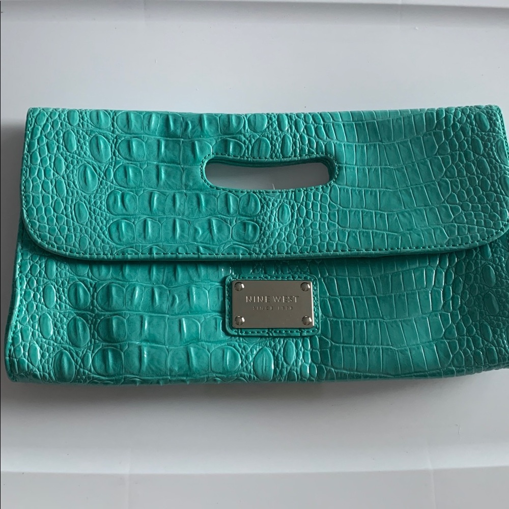 Nine West Alligator Embossed Clutch Purse
